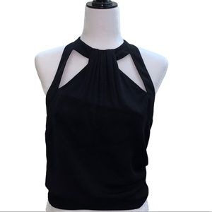 Bebe black halter top sleeveless cut out blouse
